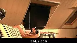 Oh my! Secretary caught masturbating fucks old boss at work