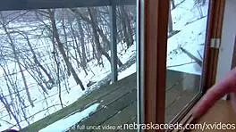 Snowed In with Teen and Huge Black Dildo