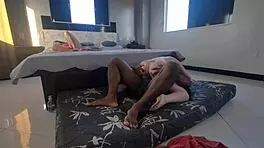 He sucked my pussy and ass to lube up for the big black cock