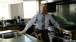 Dirty dude tests daughter-in-law's juicy pussy! 🍑