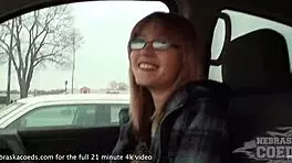 hey, this preppy college blonde just strips casually backstage at casting! 😜