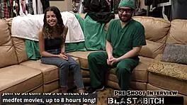 aria nicole's pussy gets shocked and blasted with cum backstage in latex