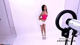 tiny brunette model banged hard at casting audition!