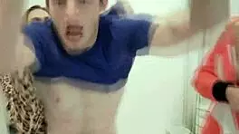 pajama party turns to wild foursome blowjob