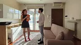 real estate agent gets fucked hard, spits and licks, then takes cum on her cute face just to sell the property to me 😏