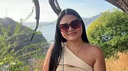 Beautiful Tourist with Small Tits Cheats on Husband. She Takes Stranger's Big Cock for Money, Reaching Intense Orgasm.