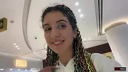 Crazy teen gives public blowjob