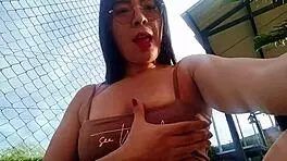 Woke up horny craving a big black cock, so I masturbated outdoors and showed off to strangers like a slut 😈