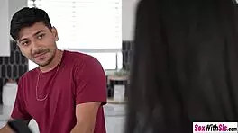 latina teen stepsister commands stepbro's big dick with blowjob 😈