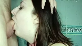 Deep Throat Fuck with Cum Dripping Down Her Throat