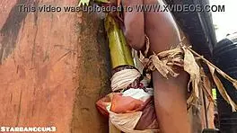 village warrior getting wild with something huge! 😜