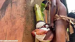 village warrior getting wild with something huge! 😜