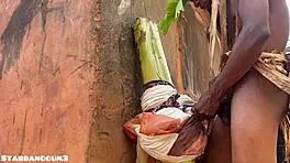 village warrior getting wild with something huge! 😜