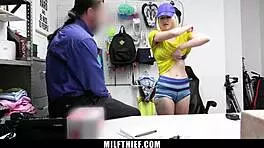 i caught the blonde milf kit mercer shoplifting and punished her with a blowjob in the garage