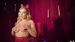 I passionately strip in red lingerie for Halloween.