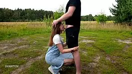 she wants throated outdoors and swallows cum