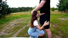 she wants throated outdoors and swallows cum