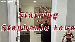 Stephanie Love creampied while hubby bangs door... oops!