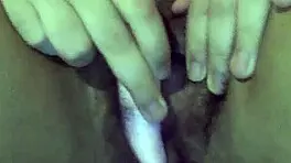 Curious first-time exploration with dildo and toys in lingerie