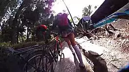 showing off miniskirt upskirt while strolling through the city