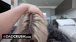 Gorgeous teen slut Britt Blair seduces stepdaddy for car keys with wild sucking.