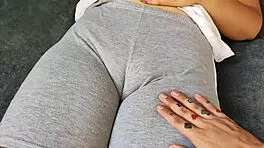 Wow, adoring that tight pussy through leggings!