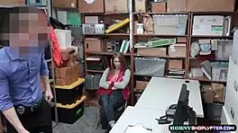 Mall officer bangs shoplifter Skylar's pussy hard in backroom action