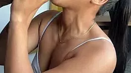 Latina brunette gets face fucked by monster cock