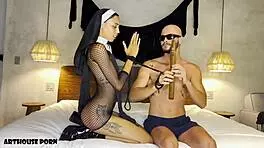 Petite Colombian Nun Squirts Hard in His Face During Wild Ride.