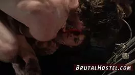 Ebony Teen Bound in Bondage Trouble with Blonde Tourist in Hardcore BDSM Scene