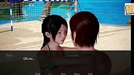 My new family episode features a homemade game with redhead and brunette teens.