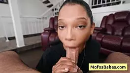 Eden West Sucks Charles Dera's Huge White Dick And Gets Her Shaved Ebony Cunt Fucked Hard