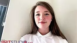 Wow! British Teen Sucks Cock In Polo Shirt!