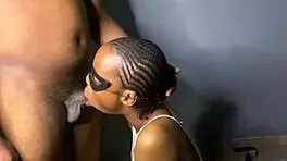 Wow, That Pretty Petite Black Neighbor Surprisingly Gives An Amazing Blowjob And Spits!