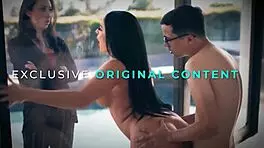 Naughty teen 18+ brookehaze rides black stepdad in intense fucking practice, bent over for muff diving and blowjob.