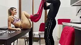 italian secretary seduces boss for deep cock and facial