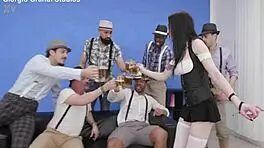 anna de ville takes 6on1 extreme deepthroat gangbang