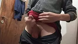 skinny young girl masturbates with big cock toy