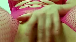 cute girl in lingerie fingers herself to orgasm