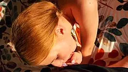 Stunning Beauty's Face Drowned in Cum at Sunset