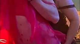 does trans girlfriend fuck sexy neighbor's mouth with anal masturbation?