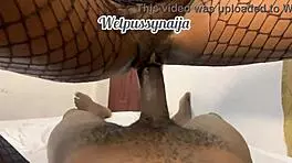 Blacked teen Wetpussynaija rides huge African dick hard. Naughty cowgirl action in close-up!