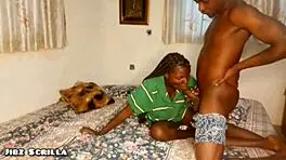 Teen giving blowjob to big black cock man 😏