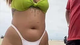 Cheese Vendor Stares at My Exposed Pussy on African Beach