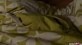 Step sister Nicole Ray wakes big dick bro for rough morning fuck and facial