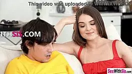 petite teen and hot stepsis share big cock stepbrother's fucking