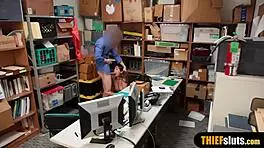 petite timid teen thief gets caught in uniform and punished with blowjob and rough fucking