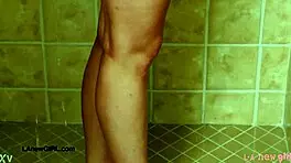 Aspiring teen model prepares for casting shower