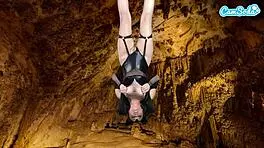 hot teen masturbates upside down in bat costume to epic orgasm!