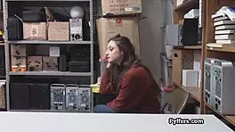 Beautiful tattooed brunette got caught with cock in the office 😏